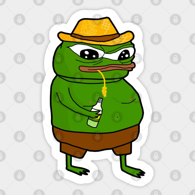 Strawhat Pepe Sticker by Lean Mean Meme Machine